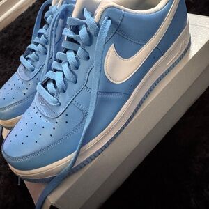Nike Air Force 1 Low - Light Blue with White Swoosh Mens 13 - Worn 1 time